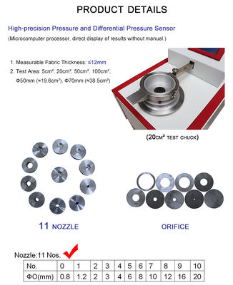 Δοκιμαστής διαπερατότητας αέρα υφασμάτων ψηφιακού τύπου εργαστηρίου Liyi